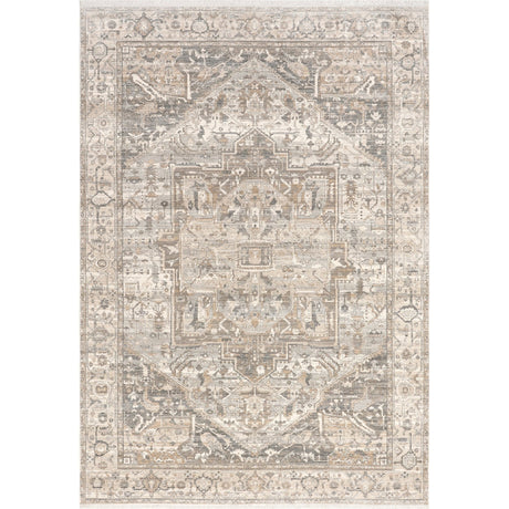 Nuloom Harriet Vintage Medallion Khmc04G Silver Rug - Nuloom - khmc04g - 203