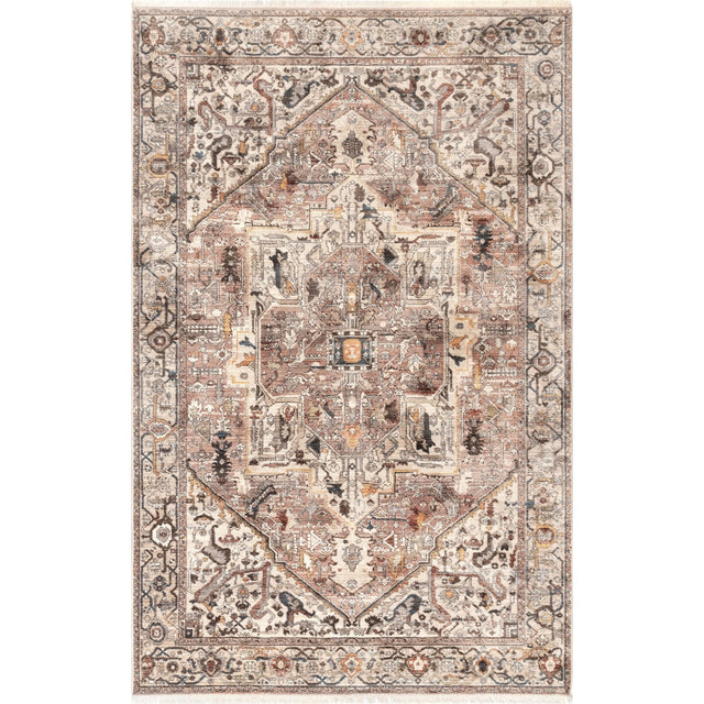 Nuloom Harriet Vintage Medallion Khmc04J Light Brown Rug - Nuloom - khmc04j - 203