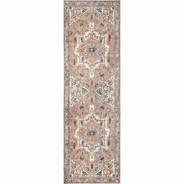 Nuloom Harriet Vintage Medallion Khmc04J Light Brown Rug - Nuloom - khmc04j - 2606