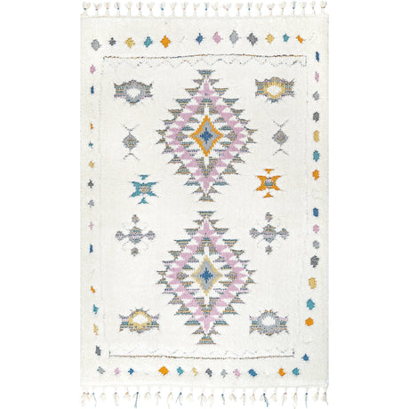 Nuloom Jocelyn Tribal Njo2983C White Rug - Nuloom - ozot01a - 203