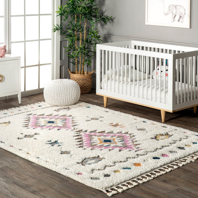 Nuloom Jocelyn Tribal Njo2983C White Rug - Nuloom - ozot01a - 203