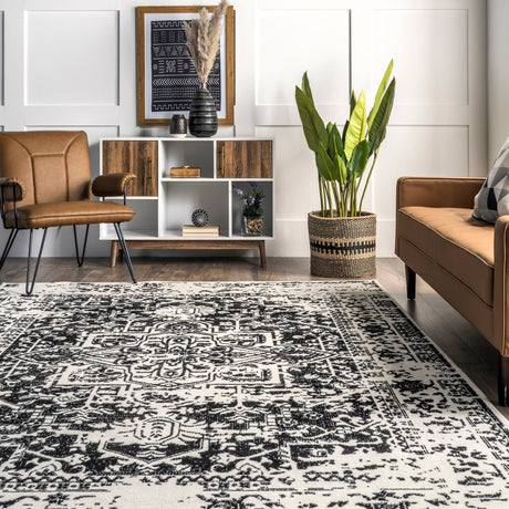 Nuloom Jordana Njo1728A Black And White Rug - Nuloom - ecrk21a - 406