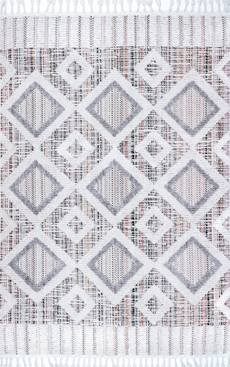 Nuloom Journey Checkered Tiles Njo2322B Pink Rug - Nuloom - kklr02b - 203