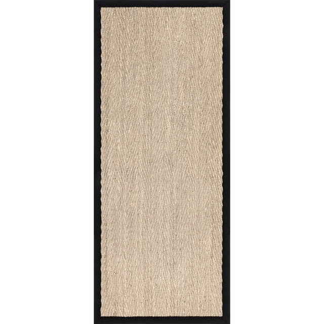 Nuloom Larnaca Seagrass Herringbone Nla2030A Black Rug - Nuloom - hjsg02b - 203