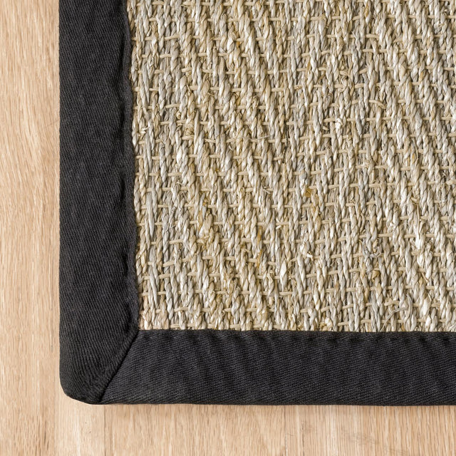 Nuloom Larnaca Seagrass Herringbone Nla2030A Black Rug - Nuloom - hjsg02b - 203