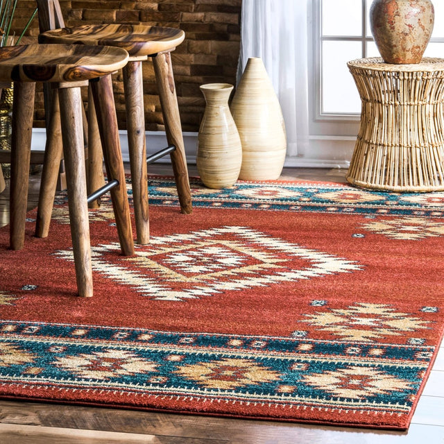 Nuloom Margene Tribal Nma3195A Red Rug.