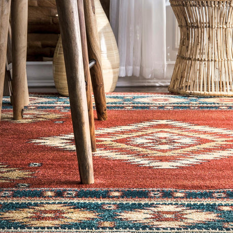 Nuloom Margene Tribal Nma3195A Red Rug.