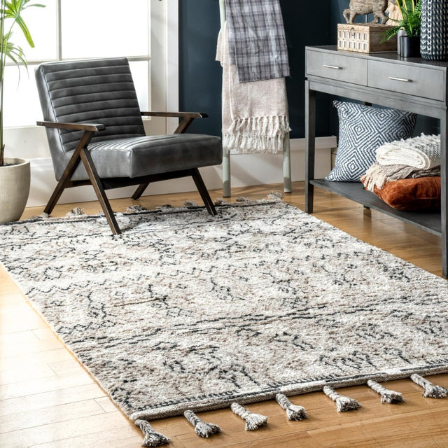 Nuloom Maurade Tribal Tale Nma3553A Gray Rug.