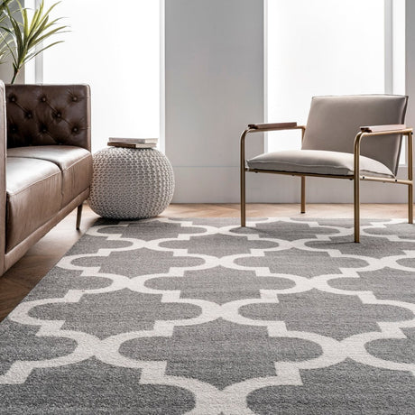 Nuloom Meeker Trellis Rzpl02A Gray Rug.