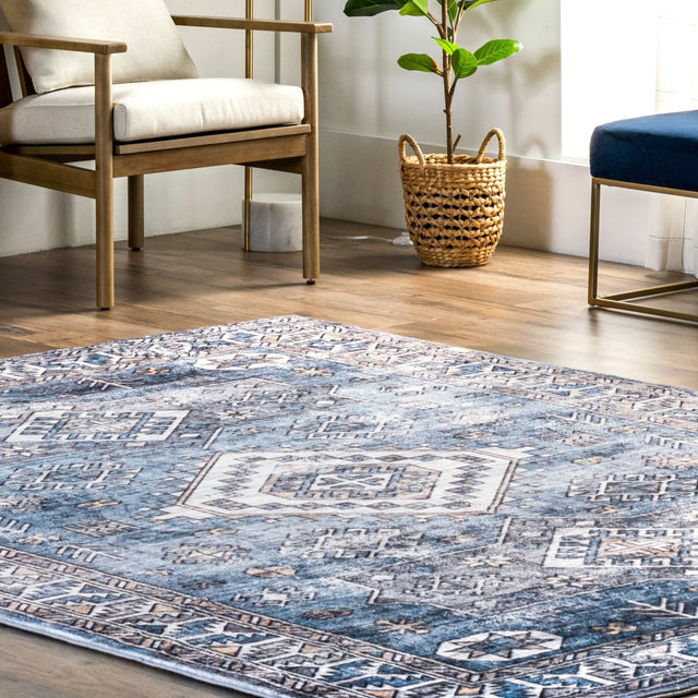 Nuloom Monika Aztec Nmo1578A Blue Rug.