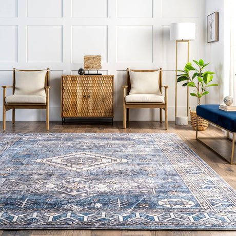 Nuloom Monika Aztec Nmo1578A Blue Rug.