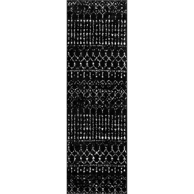 Nuloom Moroccan Blythe Nmo3123B Black And White Rug.