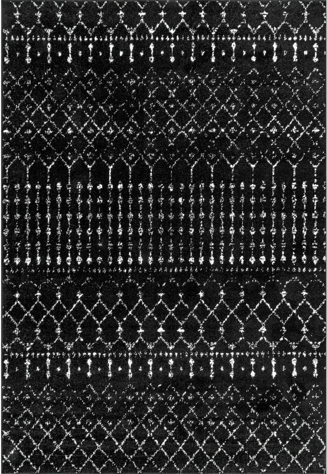 Nuloom Moroccan Blythe Nmo3123B Black And White Rug.