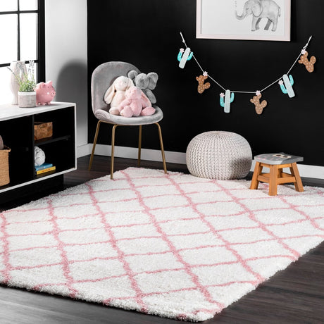 Nuloom Nelda Trellis Kids Nne2915A Baby Pink Rug.