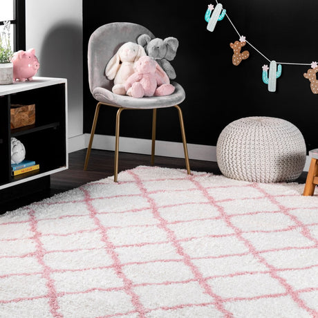 Nuloom Nelda Trellis Kids Nne2915A Baby Pink Rug.