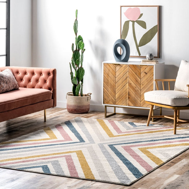 Nuloom Neveah Chevron Nne1922A Beige Rug.