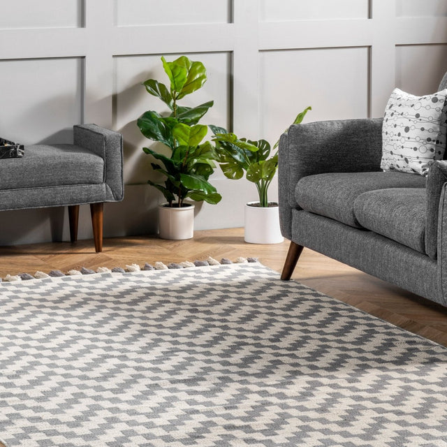 Nuloom Priya Chevron Npr2787A Gray Rug.