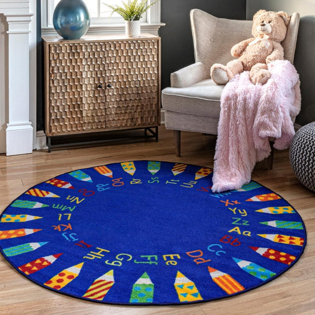 Nuloom Rainbow Alphabet Nra2501A Blue Rug.