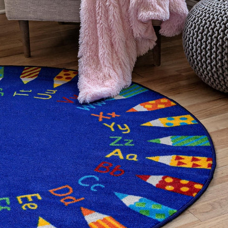 Nuloom Rainbow Alphabet Nra2501A Blue Rug.