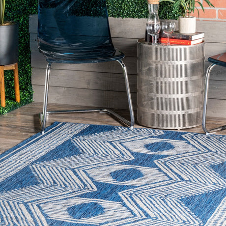 Nuloom Ranya Tribal Nra1766A Blue Rug.