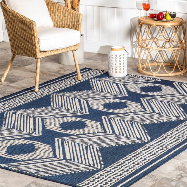 Nuloom Ranya Tribal Nra1766E Navy Rug.