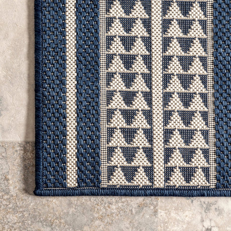 Nuloom Ranya Tribal Nra1766E Navy Rug.