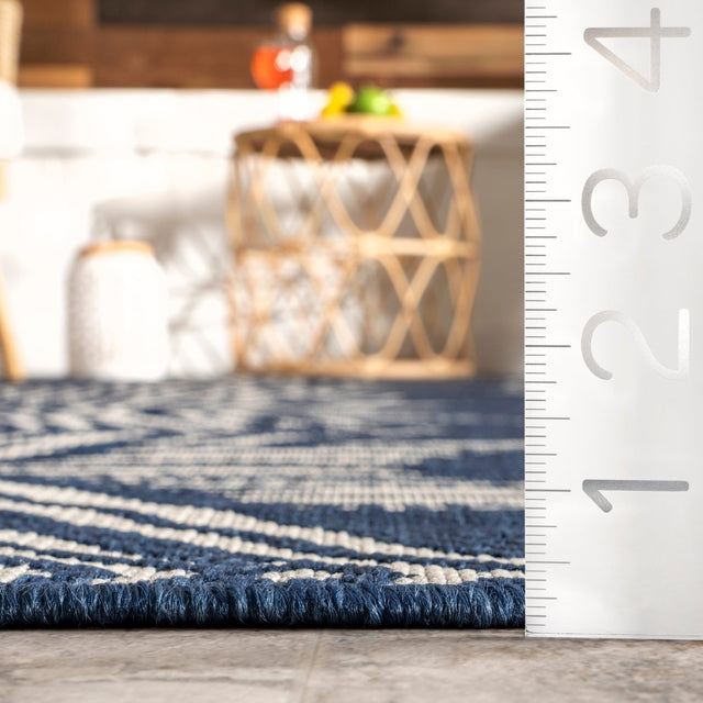 Nuloom Ranya Tribal Nra1766E Navy Rug.