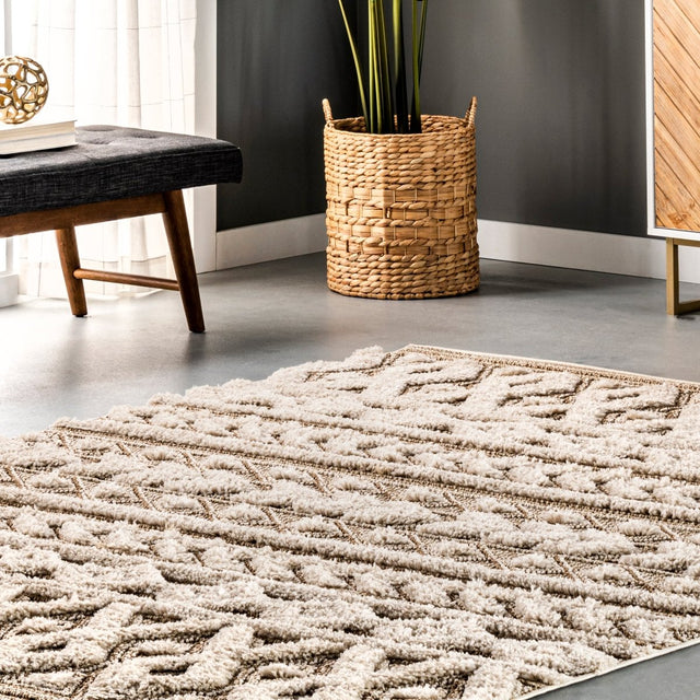 Nuloom Rebecca Textured Nre3003A Beige Rug.