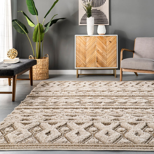 Nuloom Rebecca Textured Nre3003A Beige Rug.