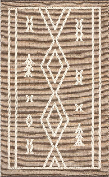 Nuloom Ricki Tribal Nri1646A Natural Rug.