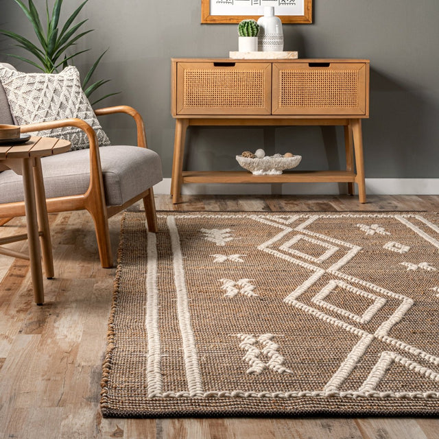 Nuloom Ricki Tribal Nri1646A Natural Rug.