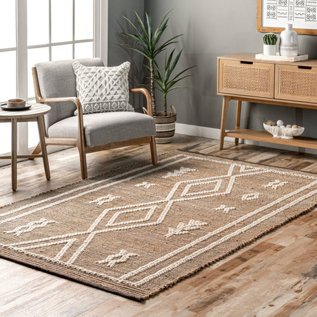 Nuloom Ricki Tribal Nri1646A Natural Rug.