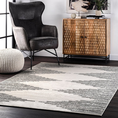 Nuloom Romina Stripes Nro1716A Gray Rug.