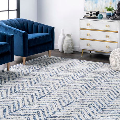 Nuloom Rosanne Transitional Nro3169A Blue Rug.