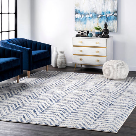 Nuloom Rosanne Transitional Nro3169A Blue Rug.