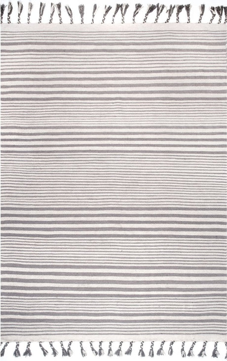 Nuloom Rose Stripe Nro1376B Light Gray Rug.