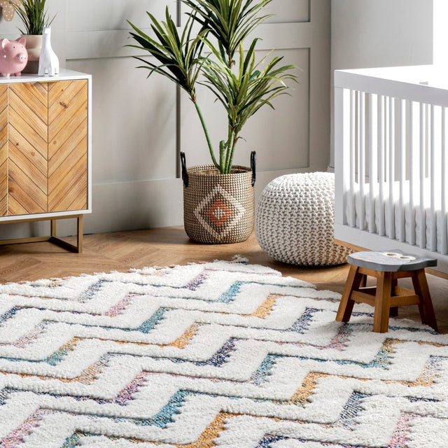 Nuloom Rumi Chevron Nru2986A Beige Rug.