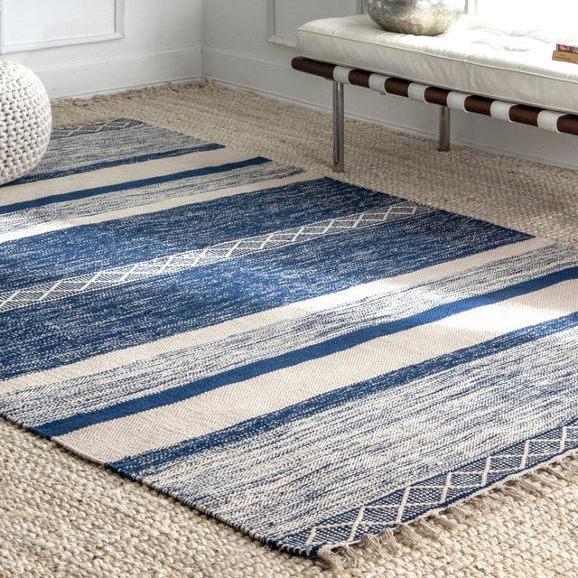 Nuloom Striped Angela Nst3058A Blue Rug.