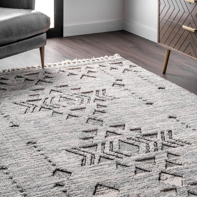 Nuloom Sully Snowflake Textured Nsu2334A Gray Rug.