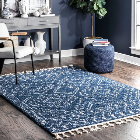 Nuloom Vasiliki Moroccan Nva1836A Blue Rug.