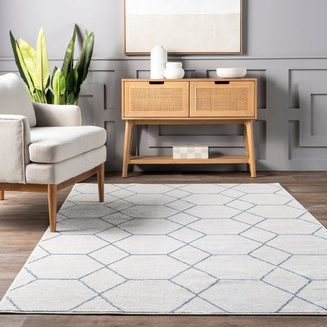 Nuloom Veronica Honeycomb Nve2454B Blue Rug.