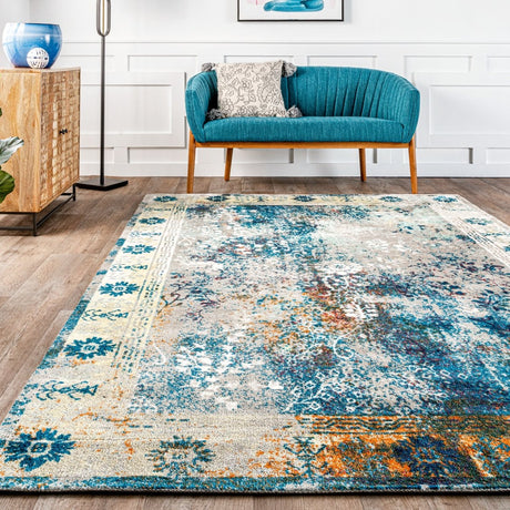 Nuloom Vintage Dotty Nvi1586A Blue Rug.