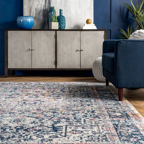 Nuloom Vintage Lilah Rzbd38A Blue Rug.