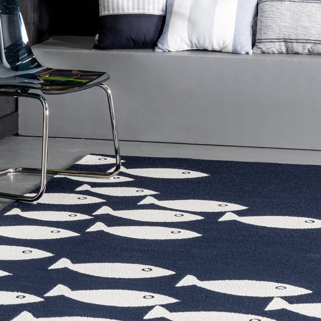 Nuloom Vivienne Hand Hooked Nvi1985A Navy Rug.