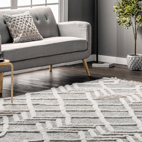 Nuloom Wylde Moroccan Nwy2945A Gray Rug.