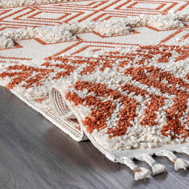 Nuloom Zuri Banded Tribal Nzu1832C Rust Rug.