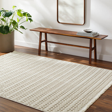 Surya New Delhi Nwh-2308 Light Silver, Light Grey, Off-White Rug.