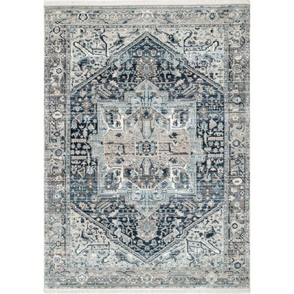 Nuloom Vintage Harriet Medallion Khtr15A Dark Blue Area Rug