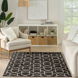 Nourison Horizon Indoor/Outdoor HOZ01 Black Contemporary Area Rugs
