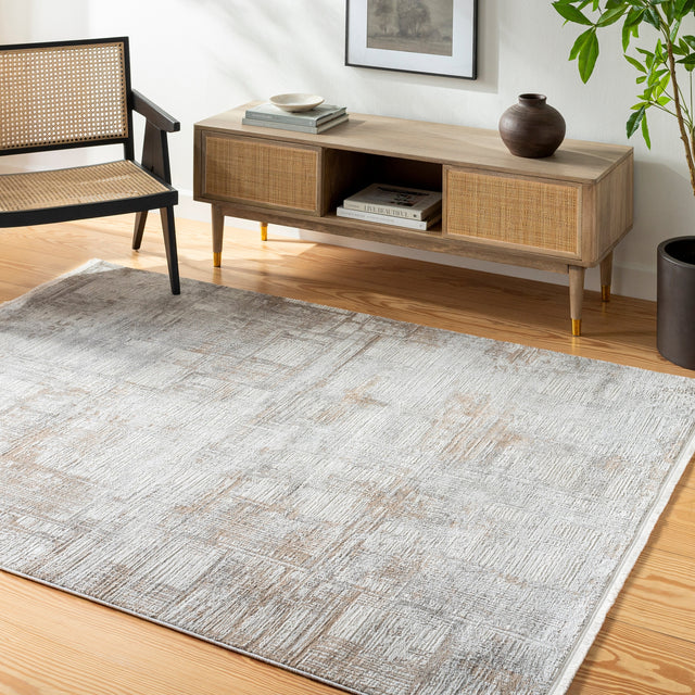 Surya Obsession Obn-2305 Cream, Gray, Light Gray, Light Brown, Charcoal Rug.